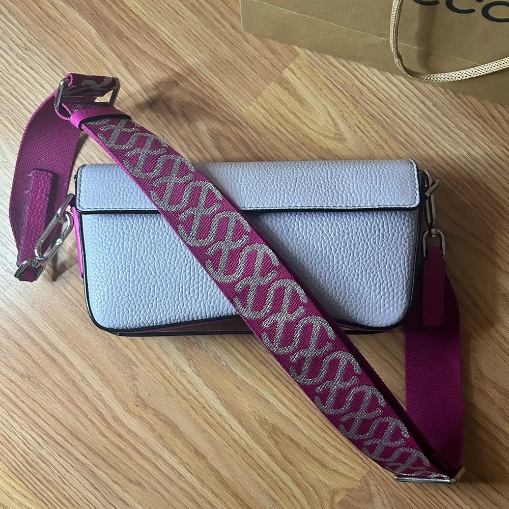 Lilac & Fuchsia Leather ECCO Crossbody Bag